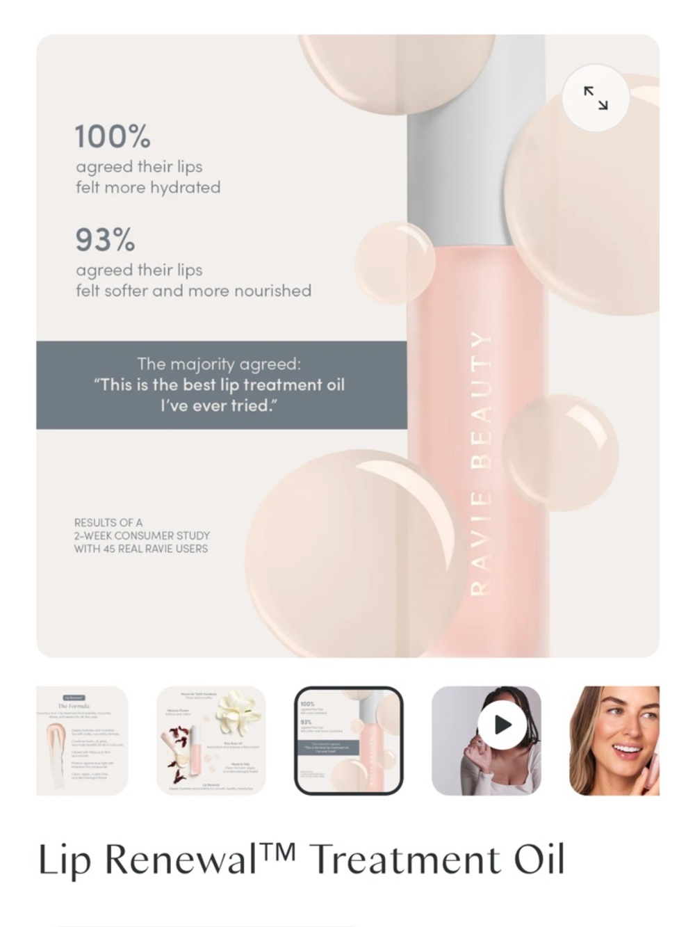 Lip Renewal™ Treatment Oil - Peachy Nude RAVIE BEAUTY - Picture 5 of 9